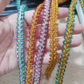 【台灣現貨❗快速出貨❗】1cm 雙彩色蜈蚣帶花邊 服飾 頭飾 DIY 手作 緞帶