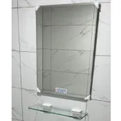 (店+)浴淋軍 台灣製造 無銅防霧浴室鏡 直掛式｜附玻璃平台｜45×60／50×70／60×80 公分｜化妝鏡 L1856