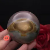 🌎海洋碧玉 (海洋之眼) 原礦球-24號 ( 6.18 公分) 🌎原礦｜海洋石｜原石｜球
