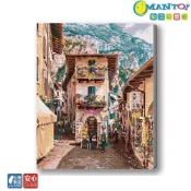 (店+)【Manto】義大利．加爾達湖村-台灣製DIY數字油畫|超取專用大小