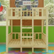 🚀免運含稅 送到樓下🚀幼兒園上下鋪床二層樟子鬆上下床四人高低床小學生午託午睡床雙層床 上下床 高低床 子母床