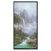 D立體裝飾畫 掛畫 山水畫 聚寶盆風水畫 招財進寶 流水生財 靠山臨水 辦公室居家佈置 客廳餐廳掛飾 45x80cm