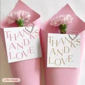 Thanks and love 10張30張花束禮物祝福卡片賀卡 鮮花烘焙卡片 祝賀卡情人節畢業 生日卡片母親節卡片