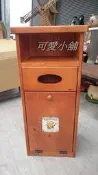 台中 ☆可愛小舖傢俱家飾☆歐式古典鄉村風全實木原木瓷磁磚小熊泰迪熊面紙垃圾箱 入厝 收納櫃 置物箱垃圾桶 百合白色 雙色