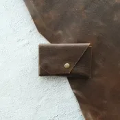 MIT樂肯皮飾 | 防撥水小卡包 | 奧德賽棕 | 皮革卡夾零錢包