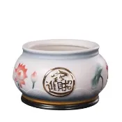 迦恩-陶瓷香爐（6吋 直徑14.5cm）佛前供奉佛具 招財進寶蓮花香爐 插香插爐