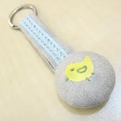 客製化手繡英文名-手繪布釦鑰匙圈