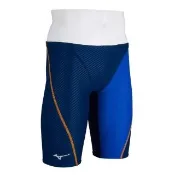 【MIZUNO 美津濃】EXER SUITS 男泳褲 長四角泳褲 訓練用(N2MB257584海軍藍x藍)