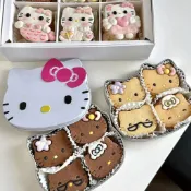 🌺秋季熱賣 少女鐵盒Hellokitty貓餅乾糖霜卡通可愛少女心零食收納盒  kt貓周邊