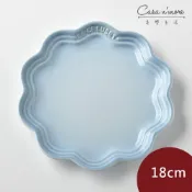 Le Creuset 蕾絲花邊盤 餐盤 陶瓷盤 造型盤 點心盤 18cm 海岸藍 [美學生活]