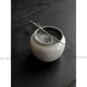 🎉可開發票🎉草木祠象牙白建水茶洗桌面茶渣缸小號陶瓷筆洗廢水缸茶具茶道家用