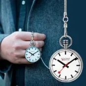 Mondaine 瑞士國鐵 Pocket Watch 鐵路錶盤設計經典懷錶 開學換新季 送禮推薦 1XM-66011C