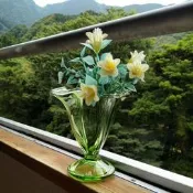【LoveloVe】日本早期綠色玻璃老花瓶or冰淇淋杯