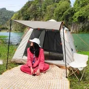 【TAS CAMP】速開帳篷 銀膠防水升級款 215x215cm(開帳篷 快速帳篷 秒開帳篷 四人帳篷 登山帳篷 露營)
