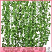 🎀木子雜貨鋪🎀人造常春藤葉 2.2米 植物藤蔓懸掛假樹葉 婚禮牆壁綠色裝飾花 假綠植仿真壁掛 人造假懸掛