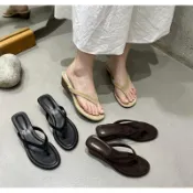 韓系極簡涼拖鞋 爆款增高夾腳拖 女鞋 軟底好走 歐洲夏日郵輪渡假 週末约会旅游