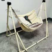 高品質 免運😊折疊支架吊床落地秋韆吊椅陽臺家用便攜戶外室內兒童蕩秋韆防側翻 可折疊調節吊床 吊椅 休閒吊床
