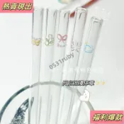 💖桃園優選💖高顔值玻璃管吸管ins高顔值設計感重複循環使用可愛耐熱透明家用  環保重複使用果汁奶茶吸管 可愛圖案玻璃杯