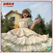 🌿慵懶日系🌿大碼女裝 洋裝 op連衣裙 蘿莉塔洋裝 田園風 大裙擺 方領 高腰裙 拼接裙 公主裙 大尺碼🌿