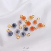ALGD22-天然阿拉善糖心瑪瑙雕刻小包子流沙包芝麻包吊墜diy手鏈飾品吊飾