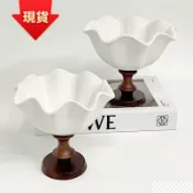 【🚀超殺優惠🚚】佛手柑托盤水培花器花瓶陶瓷木質中式器皿香櫞古風花盤養佛手擺
