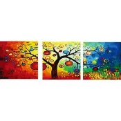 【ArtLife 藝術生活】93037　發財樹50*50CM*三幅組(數字油畫 DIY DIY數字油畫 交換禮物 畫畫玩具)
