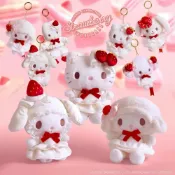 (店+)【SANRIO 三麗鷗】【三麗鷗 草莓蛋糕系列】現貨 日本正版 娃娃 吊飾娃 kitty 美樂蒂 彼安諾 小麥粉 兔媽媽
