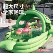 充氣游泳池 鯊魚城堡 泳池 戶外水池 兒童游泳池 玩水 洗澡 水池 充氣泳池大型 兒童泳池 充氣溜滑梯 城堡別墅