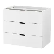 【IKEA 宜家家居】NORDLI 抽屜櫃/3抽, 白色, 80x68 公分