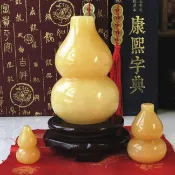 (大號.特大號.超特大號)天然米黃玉葫蘆 玉葫蘆 風水擺件 福祿吉祥 開店 營業 禮品 贈禮 居家風水擺飾擺件