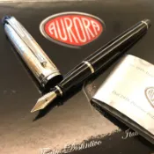 義大利🇮🇹 Aurora Ipsilon 925 方格半銀 14K 尖EF~B鋼筆