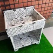 訂做 2尺5手繪風板岩花磚水槽 洗衣槽 水泥洗衣檯 流理台 洗衣台 水泥水槽 磁磚 園藝水槽 傳統水槽 水泥洗衣板