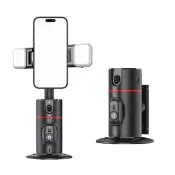 【IS】IS-P02 智能 360度 人臉追蹤跟拍 雲台藍芽自拍神器 雙燈版(懶人支架/AI/自動追蹤/手勢)