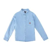 【CONVERSE】Denim Ls Woven Top Lt 男款 藍色 丹寧 牛仔 襯衫 長袖 UCJ418-UHC