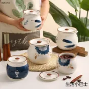 陶瓷豬油罐帶蓋大容量家用葷油罐耐高溫辣椒油潑辣子罐