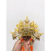 「華誠」王帽 王爺帽 台製柳絲 金色金珠 神明帽 神帽 五府 王爺 五年 千歲 可戴
