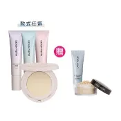 【LAURA MERCIER 蘿拉蜜思】柔霧貼妝組(煥顏透明柔霧蜜粉餅 6.5g + 煥顏持妝凝露 30ml)