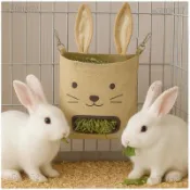牧草架 牧草盒 兔子牧草架 飼料架 兔子草架 草架 新款兔子草袋 懸掛乾草架餵食袋荷蘭豬龍貓大容量防扒草架