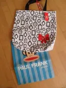 美國新品㊣~☆ PAUL FRANK ☆~Julius 大嘴猴 黑白 logo Tote購物袋 側背包~預購中