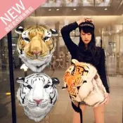 ☆現貨~當日出貨☆ 韓國 新款 潮流 時尚 老虎包 老虎頭 獅子頭 白虎雙肩包 背包 書包 後背包 側背包 禮物 情人節【帥帥網】