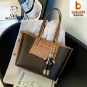 波波折扣社 【復古通勤】托特包 女包 單肩包 大容量包 通勤包 上班包 秋冬包 頭層牛皮 復古鎖釦 多隔層收納 上班族日常百搭