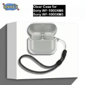 適用於索尼 WF-1000XM6 保護套透明透明 TPU 保護套索尼 WF-1000XM5 藍牙耳機殼耳機便攜帶掛繩