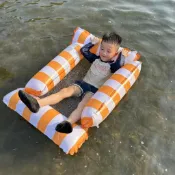 台湾發貨🚚游泳 浮牀浮圈 水上充氣浮排 成人兒童水上浮牀浮椅 大人加厚 網牀躺椅  男女遊泳水漂 兒童樂園浮力游泳床