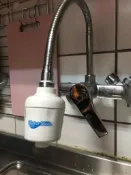 魔特萊日本亞硫酸鈣奈米銀除氯過濾淨水器附轉接頭+餘氯測試液-適廚房流理臺 沐浴龍頭洗臉盆水龍頭安裝濾水器用SGS除氯認證