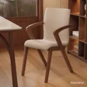 宅配免運 實木椅子餐椅扶手椅茶桌中式休閒現代簡約複古北歐椅 餐椅 休閒椅 網美椅 靠背椅 藤編椅 靠背椅子