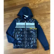 2023秋冬新款 Moncler 胸前線條Logo設計、針織 拼接 羽絨 拉鏈夾克、保暖防寒運動、休閒外套、男、女可穿。