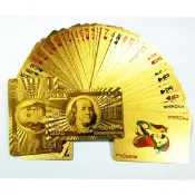 美金款 黃金撲克牌 撲克牌 金色防水撲克牌 招財撲克牌 金光閃閃 土豪金 過年禮物 聖誕 交換禮物 全新【台中大眾電玩】