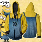 動畫小小兵Minions神偷奶爸帽T 男女情侶拉鍊開衫連帽外套Cosplay服 黃色小呆萌 香蕉小小兵 馬鈴薯小小兵
