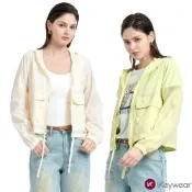 KeyWear奇威名品 輕薄抗溫差連帽短版外套(共2色)