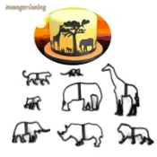 8Pcs Animal Cookie Fondant Cutter Cake Mold Elephant Lion